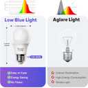 Amber Sleep Light Bulbs, Blue Light Blocking, A19 9W(60 Watt Equivalent) Dim Light Bulbs for Lamp, 1800K Warm Light Bulb, E26 for Healthy Sleep Bedroom Kids Room, 4.30X2.35X2.35 Inch, 2 Pack