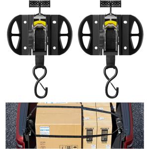 2PCS Retractable Ratchet Straps,Compatible with 2015-2025 2026 Ford F150 Auto Retract Securing Strap,Integral Retractable Tie Down Straps for F250/F350/F450/F550,Retractable Truck Bed Ratchet Straps