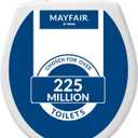 Mayfair Caswell Modern Slow Close Toilet Seat, Durable Plastic Seat, Made in USA, Round, White