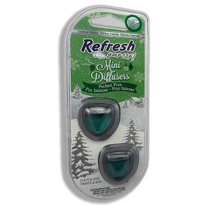 Refresh Car Air Freshener Vent Clip and Mini Car Oil Diffuser, Long-Lasting Odor Eliminator for Up to 90 days (Perfect Pine, 2 Packs)