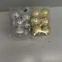 36PCS Mini Christmas Balls Ornaments Christmas Tree Decorations 1.6" Shatterproof Plastic Colored Glitter Hanging Ball Holiday Decorative Balls for Halloween Wedding Party Home Decor, Gold