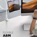 Lamicall Gooseneck Tablet Mount Holder for Bed Flexible Tablet Arm Clamp for Bed, as Gifts Compatible with Pad Pro 10.5, Air 9.7, Mini 7.9, Galaxy Tabs, Switch, More 4.7-11" Device - White