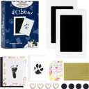 Paw Print Kit for Dogs Cats,Inkless Baby Hand and Footprint Kit, Dog Nose Print Kit,Clean Touch Ink Pad Kit,No Mess Newborn Baby Footprint Kit, Pet Paw Print Kit for Family Keepsake (Medium (Pack of 2), Black)