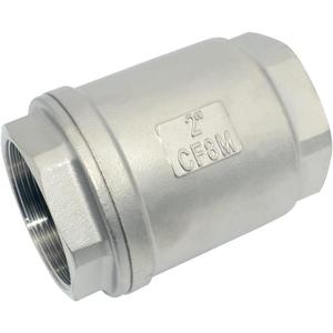 NPT Female WOG1000 Check Valve, Vertical Check Valve, NPT Spring Loaded in-line Low Cracking Pressure, Stainless Steel SS316 CF8M (2")