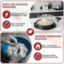 Chicken Shredder Tool Twist Large 3 layer With Meat Tenderizer Tool & Brush,Manual Chicken Breast Grinder,10'' Pro Meat Shredder, BPA Free Anti-Slip Ergonomic Handle,Suitable For Beef &Vegetable