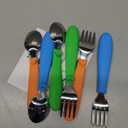 Elk and Friends Kids Silverware with Silicone Handle | Childrens Safe Flatware | Toddler Utensils | Baby Spoons + Forks | Stainless Steel Cutlery | Dishwasher Safe | 6 Pieces