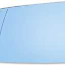 X AUTOHAUX Car Rearview Mirror Glass Replacement with Backing Plate Blue Heated Left Driver Side for BMW 550i 525i