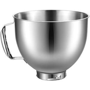 Stainless Steel Mixer Bowl for KitchenAid Artisan & Classic Series 4.5 Quart / 5 Quart Tilt-Head Stand Mixers, KSM150 Stainless Steel Bowl Replacement, Mixing Bowl for KitchenAid, Silver