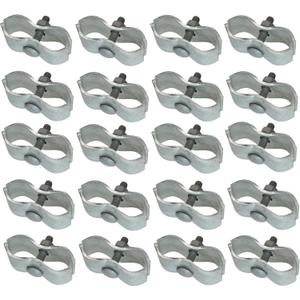 Plutreas Chain Link Fence Panel Clamps 1-5/8" Dog Kennel Panel Clamps for Round Pipe Panel Frame (Pack of 20)