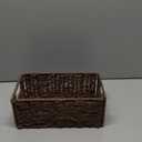Vagusicc Wicker Storage Basket, Hand-Woven Paper Rope Wicker Basket, Small Storage Baskets for Organizing Toilet Paper Basket, Foldable Large Cube Storage Organizer Bins for Shelves (Brown, 1 Pack)