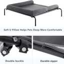 WESTERN HOME Cooling Elevated Dog Bed for Large Dogs, Portable Indoor & Outdoor Raised Dog Bed with Breathable Mesh, Chew Proof Pet Hammock Cots with Removable and Waterproof Bolsters