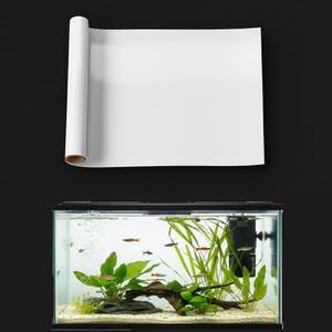 Aquarium Background Static Cling White Fish Tank Sticker 39 x 17.7 inches | Easy Install for Glass Tanks, No Residue, Reusable