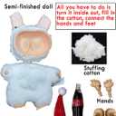 17cm Plush Doll D I Y Material, Semi-Finished, only Need to add Filling Material. Including Fabric, Face, Hand, Feet Accessories (White-Standing Version)