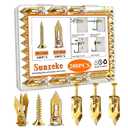 200Pcs Self Drilling Drywall Anchors with Screws Kit, 100 Sheetrock Anchors (0.47x1.18inch) & 100#8x1-1/4inch Zinc Screws, No Drill Needed, for Picture Frames, Wall Hanging, Art, Shelves