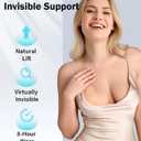Sticky Bra for Women, Push Up Adhesive Bras, Invisible Backless Strapless Silicone, Spoon Shape Thin Edge (2 Pairs) Size D