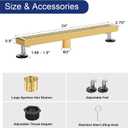 Linear Shower Drain | 24 Inch AISI 304 Stainless Steel Shower Drain, Brushed Gold Linear Drain with Removable Quadrato Grate Cover & Adjustable Feet, Rectangle Floor Drain, in Bathroom Balcony etc
