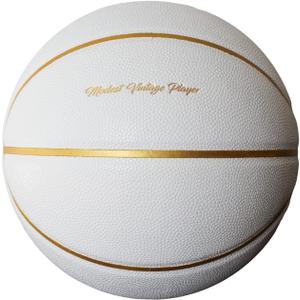 White/Gold Leather Basketball