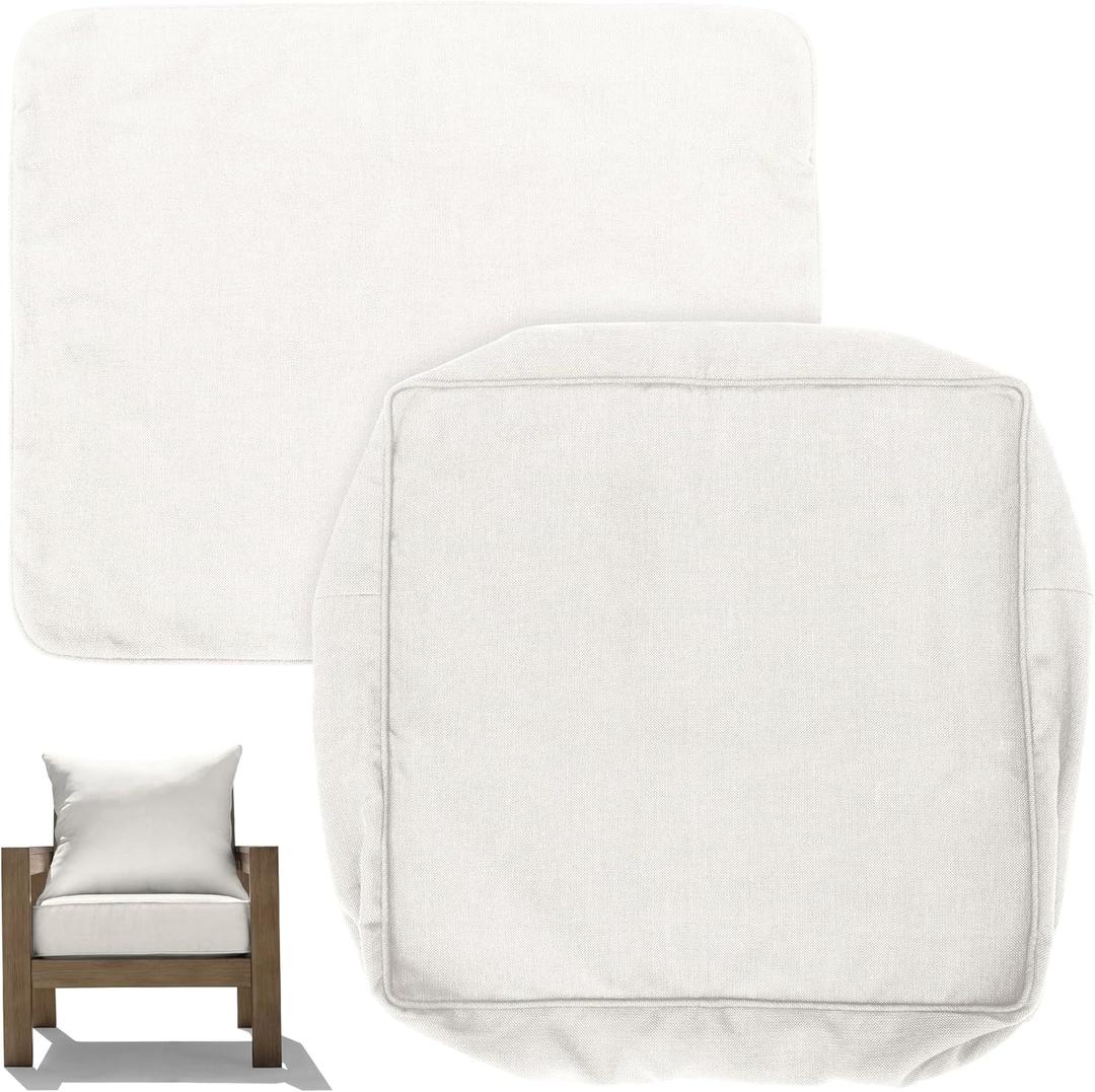 Honeycomb Outdoor Deep Seat Patio Cushion Cover, 24 x 23, Heritage Bone Replacement Slipcover for Outdoor Furniture