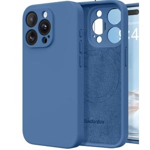 MCFANCE Silicone Magnetic for iPhone 15 Pro Case, Compatible with MagSafe, Full Camera Protection Shockproof Cover Soft Anti-Scratch Microfiber Lining for iPhone 15 Pro 6.1 inch 2023,Cyan Blue