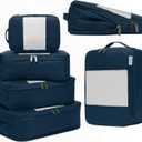 6-Pack Large Compression Packing Cubes for Travel - Lightweight Compression Packing Cube Set, Water-Resistant Luggage Organizer Bags & Suitcase Organizers, Travel Cubes for Carry-On, Checked Luggage