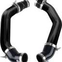 Aluminum Intercooler Pipe Kit & Boots Compatible with 2013-2018 Dodge Ram 2500/3500 6.7l Cummins Diesel Trucks Hot & Cold Side Piping Kits - Black