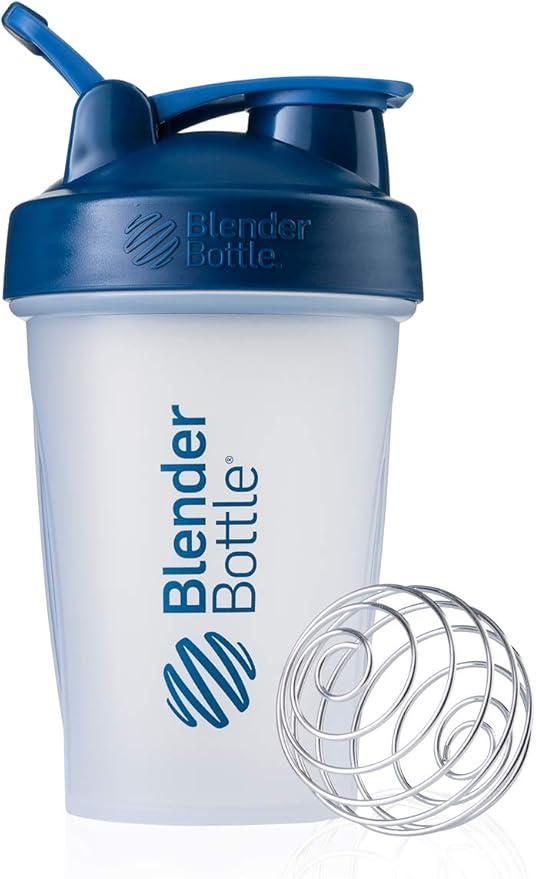 BlenderBottle Classic Loop Top Shaker Bottle, 20-Ounce (Clear| Navy lid)