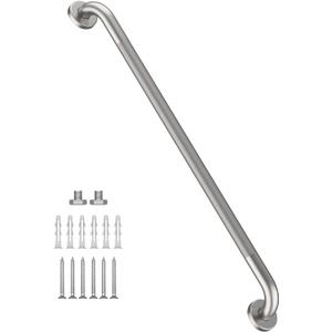 36 Inch Anti Slip Shower Grab Bar, Munzong Satin Brushed Nickel Bathroom Grab Bar, Knurled Bathroom Balance Bar,Safety Hand Rail Support Handicap Elderly Injury Senior Assist Bath Handle