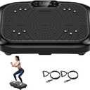 Vibration Plate Exercise Machine Weight Loss, Full Body Workout Vibration Plate Lymphatic Drainage, 199 Adjustable Speeds Power Shaping Vibrating Plate 450 Lbs Capacity Fitness Platform (Black)