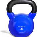 Yes4All Kettlebell, 45 lb Vinyl Coated Cast Iron Strength Training Kettlebells for Home Gym Exercises, Heavy Weights Gym, Fitness, Full Body Workout Equipment, Push up, Grip, Strength Training - Blue