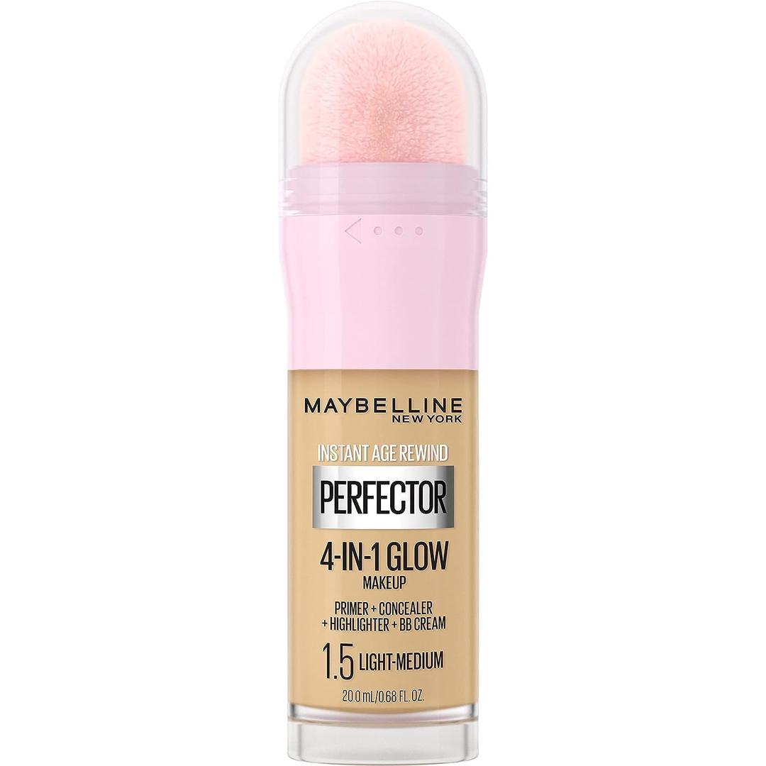 Maybelline New York Instant Age Rewind Instant Perfector 4-In-1 Glow Makeup, Light/Medium (0.68 Fl Oz (Pack of 1)) Maybelline New York Instant Age Rewind Instant Perfector 4-In-1 Glow Makeup, Light/Medium (0.68 Fl Oz (Pack of 1))