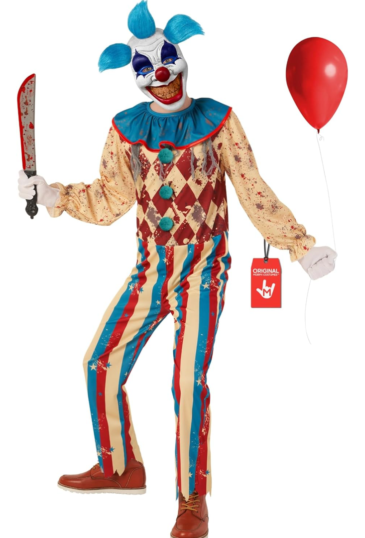Morph Scary Clown Costume - Creepy Killer Clown Costume for Kids - Halloween, Size M