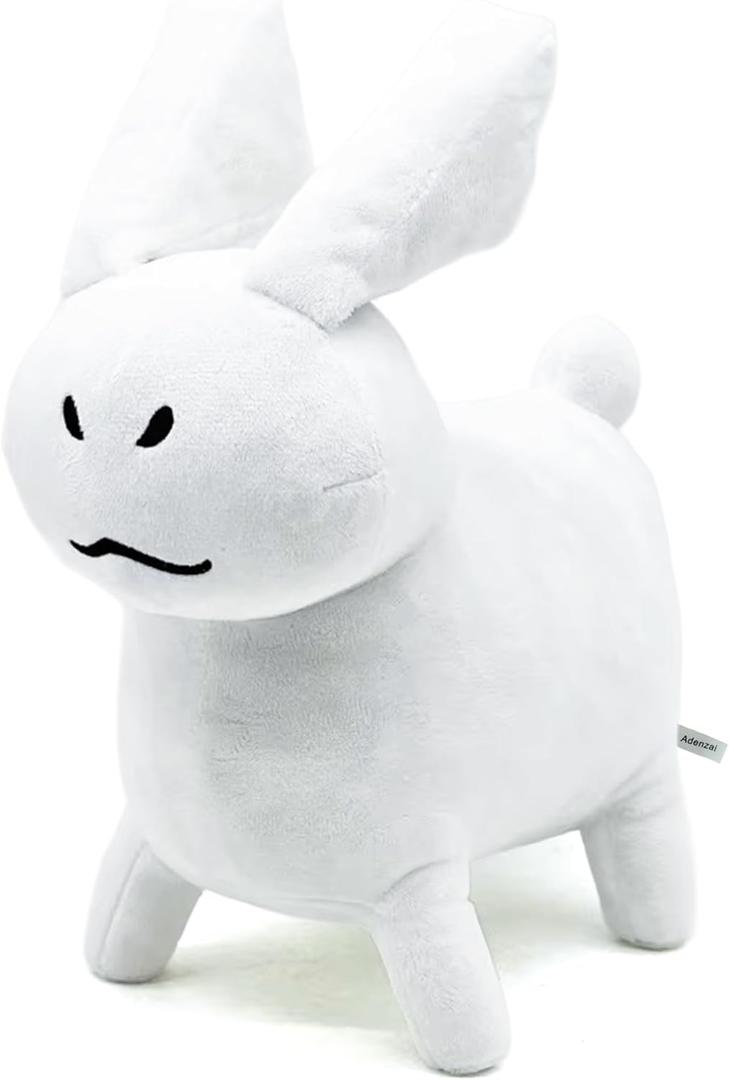 11 Inch White Gubby Plush Toy, Stuffed Figure Pillow for Home Decor, Collectible Gift for Video Game Fans, Kids, and Adults Cute Halloween Plush Toy(Rabbit White Plush)