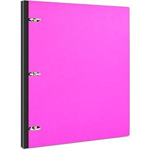 INFUN Telescoping 3 Ring Binder, Portable Plastic 0.75 inch 3 Ring Binder with Telescoping Spine and Foldable Front Cover Holds 8.5" x 11" Paper for School,Office and Homes-Pink
