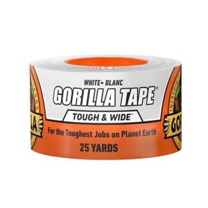 Gorilla Tape Tough & Wide, White Tape, 2.88" x 25 yd (Pack of 1) - Heavy Duty and Weather Resistant for Indoor or Outdoor