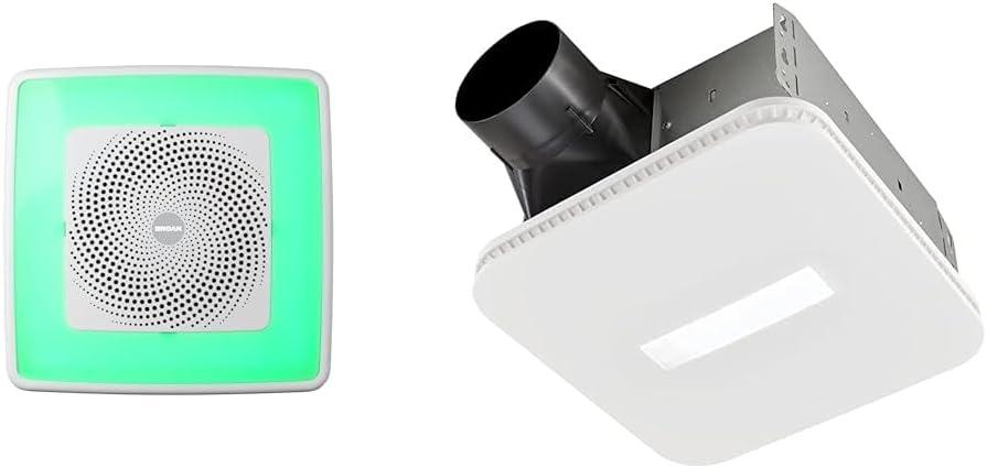 Broan-NuTone 110 CFM Bluetooth Speaker Bath Fan and 80 CFM CleanCover Bath Fan with Selectable CCT LED Light