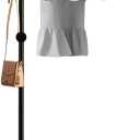 Tenkovic Metal Coat Rack Freestanding, Coat Rack Stand with Heavy-weight Natural Marble Base, 67” Coat Hanger Stand with 3 Hooks for Bedroom, Office, Hallway, Entryway, Living Room (Black)