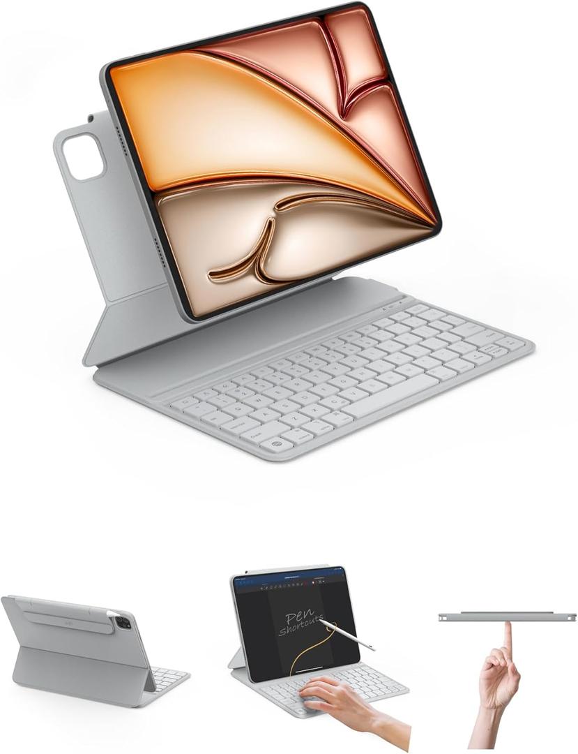 EIP Maglight Keyboard Case for iPad Pro 11" 4th~1st, iPad Air M3/M2/5th/4th, Thin & Light with Patented Stylus Shortcuts (iPad Air M3/M2/5/4 & Pro 11" 1-4th) (iPad Air 11 M2/5/4th / iPad Pro 11 1-4th)