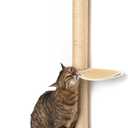 51" Wall-Mounted Cat Tree  Modern Space-Saving Cat Shelf with Sisal Scratching Post & Steel Climbing Steps  Stylish Cat Wall Furniture for Small Spaces