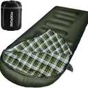 Flannel Sleeping Bag Cotton 0 Degree Cold Weather for Adults XXL Wearable Sleeping Bag 4 Seasons Waterproof with Compression Sack, Size: 90.55*35.43