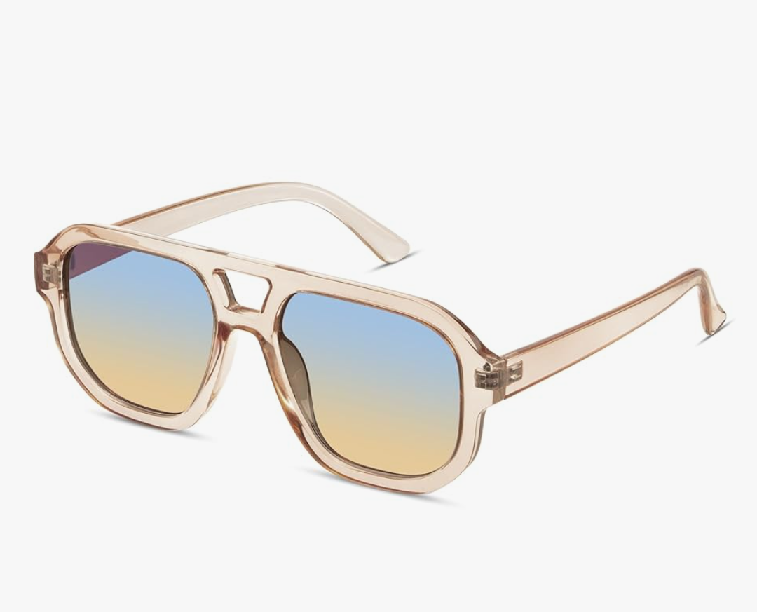 livho Trendy Polarized Square Aviator Sunglasses Women Men Square Eyewear Frame, Retro Sun Glasses for Women Men 2025 Shades