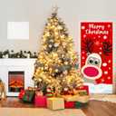 Christmas Door Cover Decorations Reindeer Front Door Cover Reindeer Background for Holiday Xmas Hanging Banner Christmas Door Decorations Home Decor