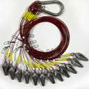 Duck Decoy Weights, Pre-Rigged Hunting Anchors, Stainless Steel wirerope and Coated, Stainless Swivel and carabiners, Geese and Duck Hunting, Waterfowl Hunting. (5.3 oz - 78")