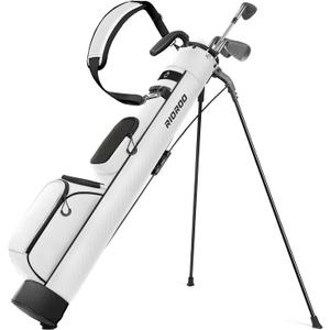 Golf Stand Bag, Lightweight Par 3 Golf Bag Holds Up to 7 Clubs with Two Way Dividers Cooler Pocket Shoulder Strap and Multiple Storage Pockets for Men and Women