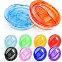 10 Pcs 20 oz Tumbler Lid Plastic Skinny Tumbler Lid Replacement Splash Resistant 20 oz Silicone Sliding Skinny Tumbler Lids, BPA Free, Straw Friendly, Multi-Colored