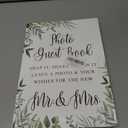 2 x Toctose 8x11 Inch Wooden Wedding Signs for Ceremony and Reception, Rustic Vintage Photo Guest Book Sign with Stand