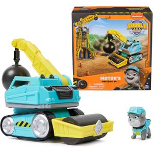 Rubble & Crew, Motors Wrecking Ball Toy Truck with Action Figure and Movable Construction Toys, Kids Toys for Ages 3 and Up