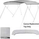 4 Bow Bimini Top Replacement Cover Waterproof 600D Sun Shade Boat Canopy with Storage Boot,Blue/Gray 54''-103''W x 96''L x 54''H