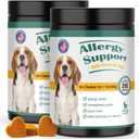 Dog Allergy Chews 400PCs with Turmeric, Digestive Enzymes Supports Seasonal Allergy Relief, Itchy Skin, Joint Health Anti-Itch Supplement for Allergic Dogs Aids Post-Surgery Recovery Senior Mobility