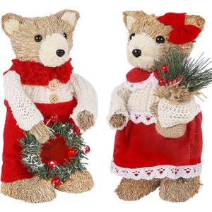 Lulu Home 2 Packs Christmas Decorations, Xmas Tabletop Ornaments for Mantel Fireplace Window Sill Holiday Indoor Decor & Gifts