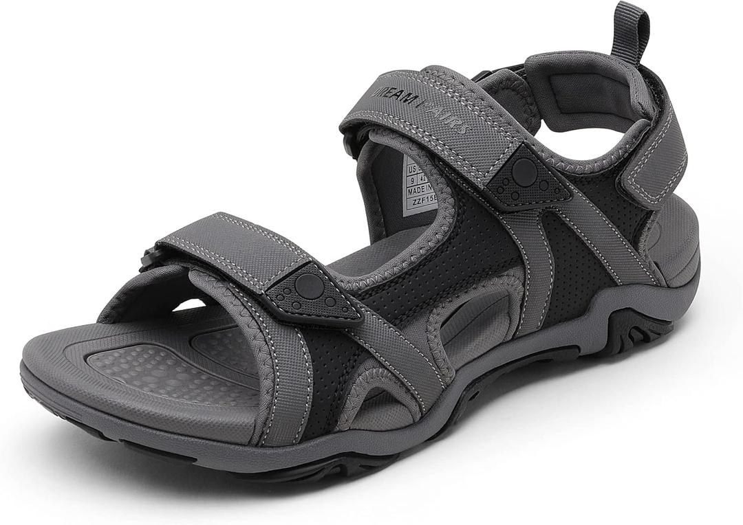 DREAM PAIRS Men's Sandals Hiking Water Beach Sport Outdoor Athletic Arch Support Summer Sandals (11, Grey)